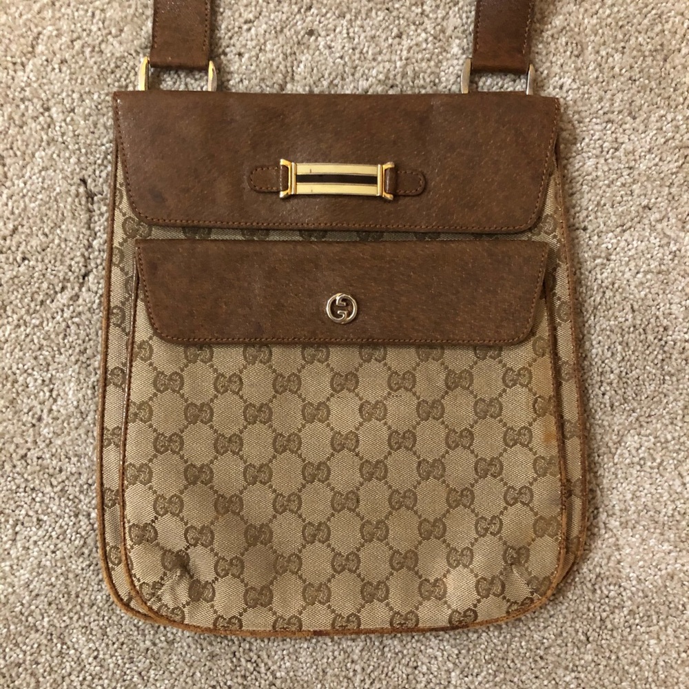 Vintage Gucci Monogram Shoulder Purse